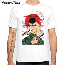 Camisetas Zoro Roronoa para hombre, camisa divertida de One Piece, de manga corta, Anime, cómics, Harajuku, Verano 2024 - compra barato