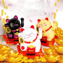Decoração de casa para gato, forma de gato escultura em forma de gato, ouro que acende a riqueza da sorte, decoração da casa e do carro 2024 - compre barato