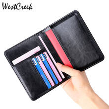 WESTCREEK-cartera multifunción RFID para tarjetas bancarias, cartera clásica de cuero de vaca con soporte para billetes de aire, bolso de mano 2024 - compra barato