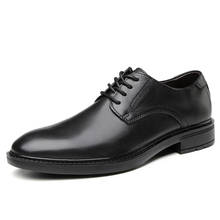 Fashion Business shoes men Dress shoes Genuine leather formal shoes Men Classic Black oxford shoes for men shoes leather 2024 - купить недорого