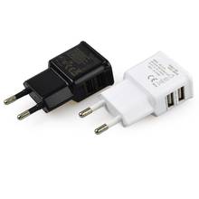 EU plug 5V 2A Dual USB универсальные зарядные устройства для мобильных телефонов зарядное устройство для путешествий зарядное устройство адаптер зарядное устройство для iPhone для Android 2024 - купить недорого