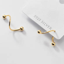 New Women's Fashion 100% 925 Sterling Silver Stud Earrings Fashion Spiral Tiny Cute Beads Stud Earrings Girls Gift 2024 - buy cheap