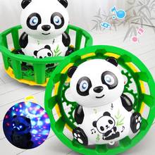 Electric Rotating Panda in Basket with LED Projection Music Education Kid Toy Electronics Robot Gift Children Birthday Present 2024 - buy cheap