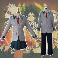 Disfraz de My Hero Academia para Halloween, uniforme de escuela secundaria, Boku No Hero, URARAKA OCHACO Todoroki, conjunto de abrigo 2024 - compra barato