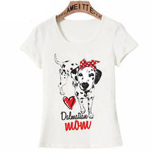 Lovely Dalmatian Dog Mom Print T-Shirt Hipster Woman Casual Tops Cute Girl White Tee shirt Fashion Women Short Sleeve 2024 - buy cheap