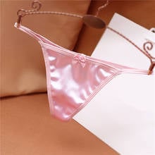 Luxury Satin Women Thongs T-Back Sexy Large Size Elastic Underwear Briefs Low Waist Bow G-string Women Panties Lingerie 2024 - buy cheap