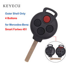 Keyecu 4 Buttons Remote Car Key Shell Case Cover for Benz Smart Fortwo 451 2007 2008 2009 2010 2011 2012 2013 2024 - buy cheap