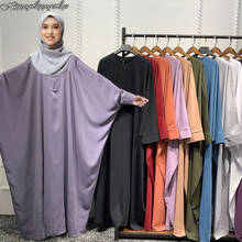Свободное платье большого размера с рукавами летучая мышь, пуловер на молнии спереди, платье "Рамадан", мусульманская одежда, арабский Chador Burqas 2024 - купить недорого
