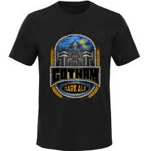 Oktoberfest Tees Men Gotham City Dark Ale O-Neck T-Shirt Halloween Tops T Shirt Short Sleeve New 100% Cotton Retro Tshirt Custom 2024 - buy cheap