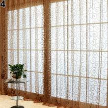 Romantic Floral Vine Voile Tulle Door Window Curtain Panel Drape Sheer Valances 2024 - buy cheap