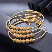 Pulseiras estilosas para casamento femininas com contas douradas dubai, 4 tamanhos, para mulheres, estilo africano, presentes para festa de casamento, pulseiras e bijuterias 2024 - compre barato