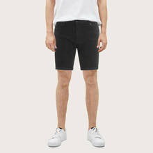 Men Knee Length Denim Shorts Skinny black jeans shorts Summer 2020 Black Streetwear Biker Shorts 2024 - buy cheap