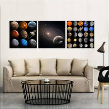 Pôster do sistema solar dos planetas, arte decorativa para casa, tela de três planetas, pintura a óleo 2024 - compre barato