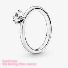 Anel de joia 100% prata esterlina 925 com coração claro anel de paciente para mulheres presente de casamento acessórios de joias originais 2024 - compre barato