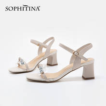 SOPHITINA Women's Sandals Fashion Elegant New Summer Leather Women Sandals Peep Toe Square Heel Casual Dress Shoes Women MO595 2024 - buy cheap