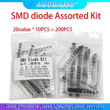 Kit de diodo smd sortido, 20 valor * 10 peças = 200 peças contém ss110 ss220 ss210 ss310 ss510 ss16 ss26 ss34 ss36 es1j es1d m7 m4 us1m 2024 - compre barato