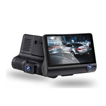 Câmera filmadora automotiva dvr, gravador de vídeo com três lentes com registrador de câmera traseira g-sensor e visão noturna para automóveis 2024 - compre barato