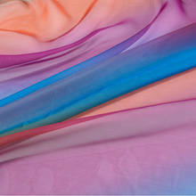 Cheap Chiffon Rainbow Fabric Thin Chiffon Dress Fabric For Dance Costume And Scarf Can See Through Small Piece 50*150cm TJ8616 2024 - buy cheap