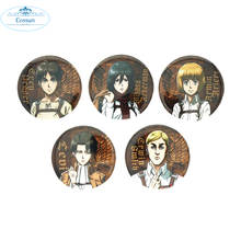 COSSUN 58mm Attack on Titan Anime Badge Eren Levi Ackerman Armin Arlelt Erwin Smith Metal Badge Brooch Pins 2024 - buy cheap