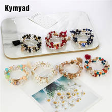 Kymyad-Conjunto de 3 unids/set de pulseras para mujer, joyería, gafas, cuentas de piedra, pulsera de cristal con encanto de borlas, conjuntos de pulsera multicapa 2024 - compra barato