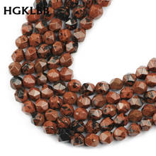 HGKLBB-Cuentas espaciadoras sueltas de piedra Natural de obsidiana de caoba facetada para la fabricación de joyas, pulseras, collares, venta al por mayor, 8MM, 45 piezas 2024 - compra barato