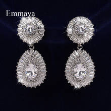 Emmaya-pendientes de circonia blanca con forma de gota de agua para mujer, joyería elegante para banquete, vestido elegante 2024 - compra barato