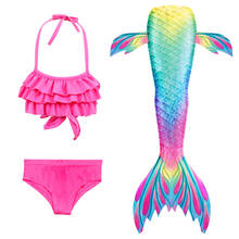 Traje de baño de sirena para niñas, traje de baño de cola de sirena, conjunto de Bikini 2024 - compra barato