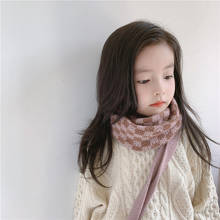 2022 Модный зимний шарф-кольцо для мальчиков и девочек детский шарф лоскутный клетчатый вязаный воротник кольцо для шеи детский шарф 2024 - купить недорого