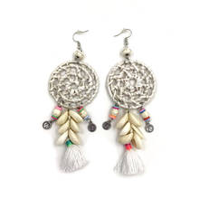New Ethnic vintage dangle earrings cotton tassel fringe charms earrings Dream Cather charm Rattan Drop earrings for women 2024 - buy cheap
