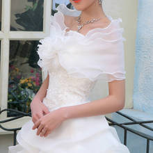 Wedding Bolero Ruffles Short Women Bridal Cape Red White Cloak Cheap Wedding Accessories 2024 - buy cheap