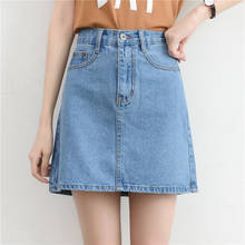 2020 Fashion Korean Spring Summer Women Denim Skirt High Waist Mini Skirts Jeans Plus Size Harajuku Cotton Girls Black Skirt 2024 - buy cheap