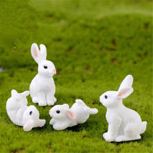 1 pc coelho família micro paisagem resina animal paisagismo decorações diy zodíaco coelho branco presente 4 estilos decoração de casa 2024 - compre barato