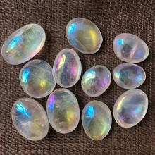Natural white rainbow angel aura quartz crystals palm stones 2024 - buy cheap