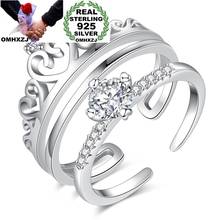 Hxomzj anel de prata esterlina para casais, anel para festa de aniversário, presente de casamento, coroa aaa de zircônia s925 rg68, venda por atacado 2024 - compre barato