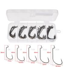 50pcs/box Durable Wide Belly Crank Hooks Set for Soft Lure Bait Boxed Nickel Crank Hook 2#-3/0# Boxed High Carbon Steel Tackle 2024 - buy cheap