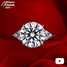 9*9mm Round Cut S925 Fine Jewelry  sterling silver ring Lab-created  diamond Carat 4Cs  wedding proposal dream 2024 - buy cheap
