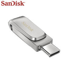 Sandisk ultra luxe-pendrive duplo original, usb 3.1 tipo c, 1tb, metal, para laptop/telefone 2024 - compre barato