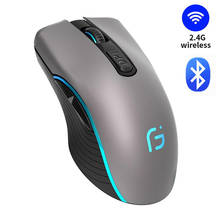 Ratón óptico X9 para ordenador y portátil, Mouse inalámbrico recargable con modo Dual, Bluetooth 4,0 + 2,4 Ghz, 2400DPI, para juegos 2024 - compra barato