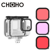 For Gopro Hero 9 10 Black Accessories Case Waterproof 45M Diving Filter Red Pink Purple Housing Dive Filtors For go pro Hero9 10 2024 - buy cheap