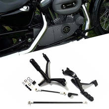 Для моделей Harley Sportster XL 883 1200 XL1200 XL883 переднее управление колышки для ног рычаги подножки тяги железные под заказ супер низкий 2024 - купить недорого
