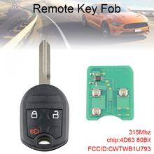 315Mhz 3 botones de control remoto de entrada sin llave de control remoto Fob llave de coche con 4D63 80 chip de bits M3N5WY72XX apto para 2012 de 2013 FORD 2014 F150 2024 - compra barato