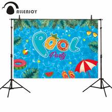 Allenjoy-cartel de fondo de verano para fiesta en la piscina, sandía, hojas tropicales, Fondo de frutas, estudio fotográfico, Photozone 2024 - compra barato