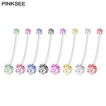 5pcs Multicolor Flexible Clear Dangle Navel Rings Pregnant Woman Navel Bars Fashion Belly Button Ring Piercing Sexy Body Jewelry 2024 - buy cheap