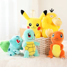 Pokémon kawaii pikachu pelúcia brinquedos de pelúcia crianças aniversário e presentes de férias charmander squirtle bulbasaur eevee snorlax 2024 - compre barato