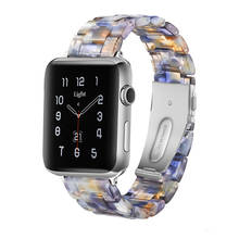 Pulseira de resina para apple watch band 44mm 40mm 42mm 38mm pulseira de aço inoxidável fivela pulseira para iwatch pulseira 6/5/4/3/2/se 2024 - compre barato