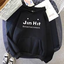 JinHit-Sudadera con capucha para mujer, suéter holgado de manga larga con letras Kawaii Harajuku, k-pop, entretenimiento, novedad 2024 - compra barato