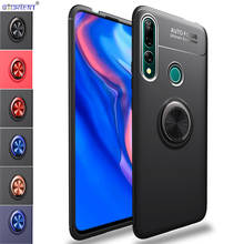 Capa de celular com anel de metal fosco, para huawei honor 9x, p smart z, y9 prime 2019, y9s, com suporte de silicone 2024 - compre barato