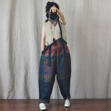 Big Size Women Pants 2021 Summer Loose Leisure Overall Wide-legged Thin Vintage Contrast Color Women Trousers 2024 - buy cheap