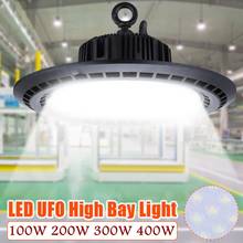 Lâmpada led de alto brilho à prova d'água, 100w, 200w, 300w, ip65, 400 k, iluminação comercial, armazém industrial, lâmpada ufo high bay 85-6000 v 2024 - compre barato