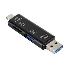 Lector de tarjetas de memoria 5 en 1 USB 3,0 tipo C / USB / Micro USB SD TF, adaptador OTG, Conector de alta velocidad, lector de tarjetas de memoria PCI-E Riser 2024 - compra barato